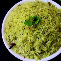 Flavored Mint Rice (Mint Pulao)