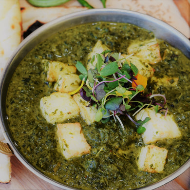 Spinach with Cheese (Palak Paneer)