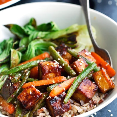 Sesame Stir Fry Beans with Tofu